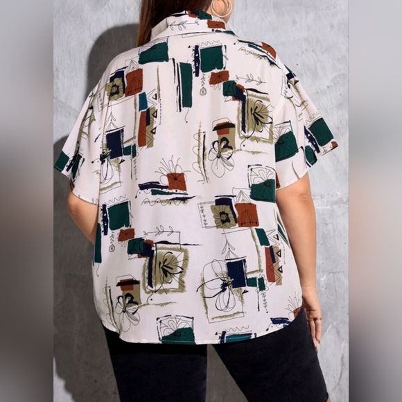 Shein EZwear Plus Button-Front Shirt - Picture 5 of 5